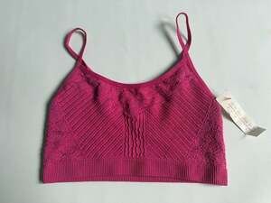 NWT Colsie Hot Pink Crochet Knit Bralette Crop Top M